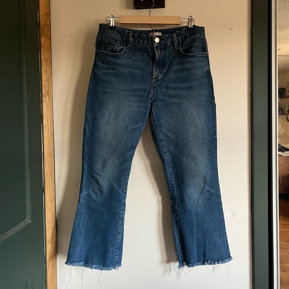 Frame Le Crop Mini Boot Frayed Hem Size 30